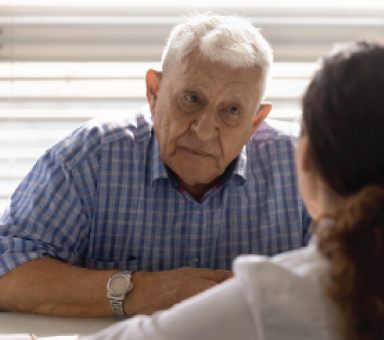 Patient at doctors office